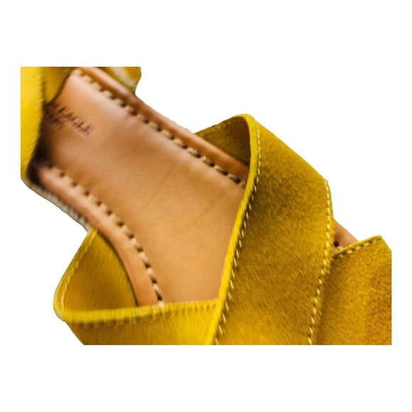 American Eagle Yellow Strappy Crisscross Espadrille Peep Toe Sandals Size 9 - Picture 6 of 10